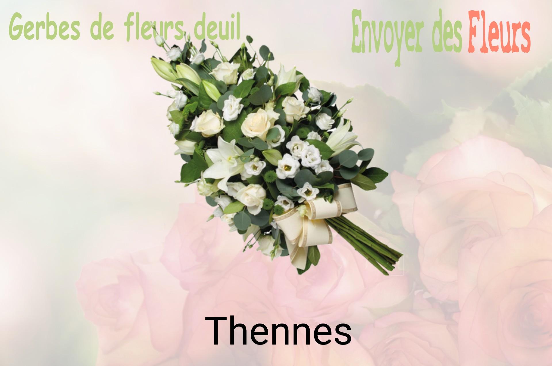 Gerbe de fleurs de deuil livrée à Thennes